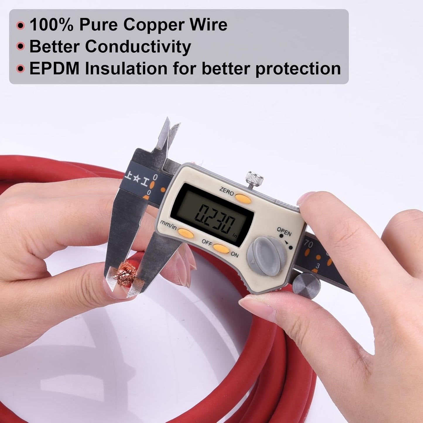 4 Gauge Battery Cable, 10FT Red + 10FT Black 4 AWG Pure Copper Wire Welding Cable, for Automotive, Battery, Solar and Generator, Standard USA OFC Wire